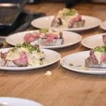 Hauptgang bei der Gala für Lecker hoch drei in Hensslers Küche. Foto: Martin Brinckmann