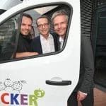 Schirmherr Steffen Henssler mit Dr. Matthias Riedl und "Lecker hoch drei"-Geschäftsführer Kai Gosslar
