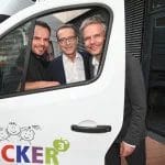 Schirmherr Steffen Henssler mit Dr. Matthias Riedl und "Lecker hoch drei"-Geschäftsführer Kai Gosslar